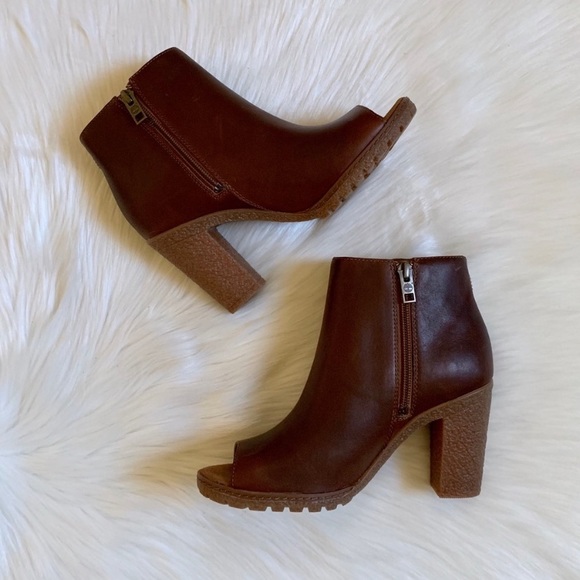 Timberland Brown Tillston Peep Toe Ankle Boot - Picture 4 of 8